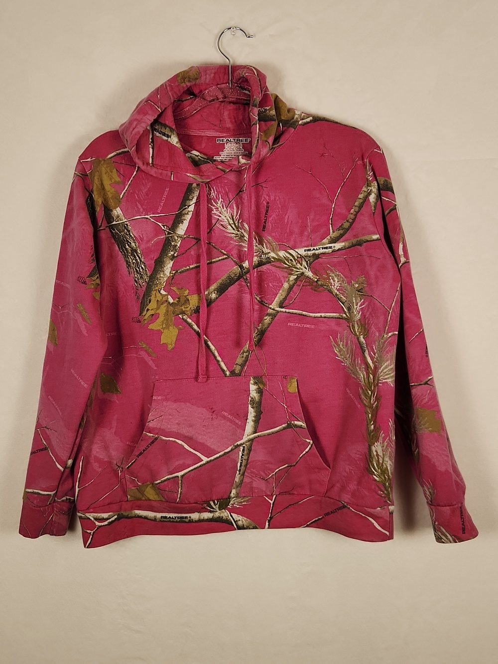 RealTree Girls Pink Camo Pullover Hoodie Size Large 12-14